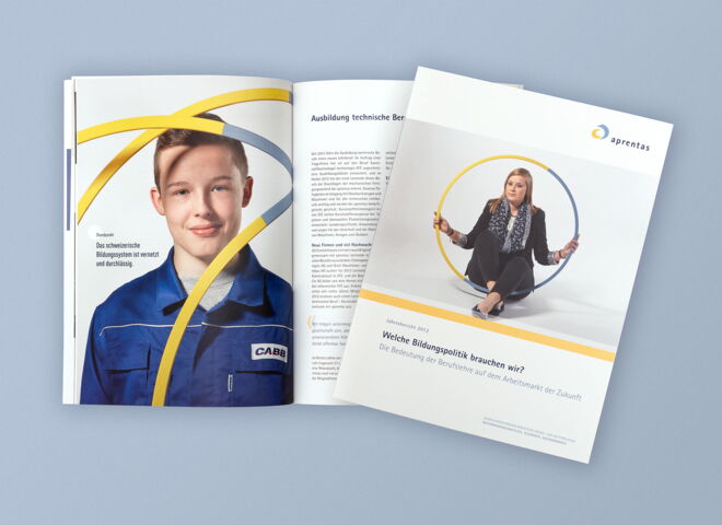 aprentas Jahresbericht: Design, Fotokonzept und Umsetzung